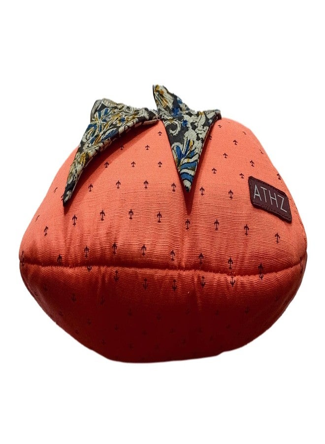 ATHZ handbags wooden handles Potli Bags with Handcrafted Bow Detail hand carry artistic wristlets bags for women (Orange, Blue, Kalamkari Print) - Image 3